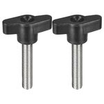 sourcing map 2Pcs Clamping Screw Knob, M8 x 40mm Metric 304 Stainless Steel T Shaped Thumb Screws Handle for Quick Remove Hand Tightening Knob Replacement