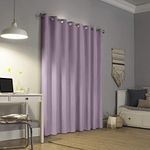 Bright Décor 100% Blackout Curtain Polyester Room Darkening Eyelet with 3 Layers Weaving Technology Thermal Insulated Heavy Polyester Solid Curtain 7 Feet- 4 Piece (Door Curtain) Lavender