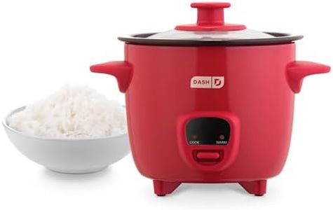 DASH Mini Rice Cooker Steamer with Removable Nonstick Pot, Keep Warm Function & Recipe Guide, Half Quart, for Soups, Stews, Grains & Oatmeal - Red