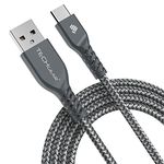 TECHGEAR USB C to USB A 2M Long STRONG Durable Braided USB C Charging Data Cable Type C Compatible with iPad Pro 11" 12.9" 13" 2024 2022 2021, Mini 6, iPad Air 10.9/11/13, iPad 10th Generation, Silver