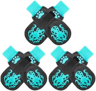 EXPAWLORER Double Side Anti-Slip Dog Socks - 3 Pairs Paw Protectors with Grips, Dog Shoes with Strong Traction Control, for Outdoor Hot/Cold Pavement, Indoor Hardwood Floors, Prevent Licking