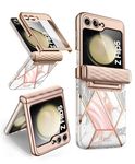 i-Blason Cosmo for Samsung Galaxy Z Flip 5 Case [Hinge Protection] [Built-in Front Screen Protector] [Support Wireless Charging] Stylish Protective Phone Case for Galaxy Z Flip 5 5G (2023), Marble