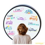 Positive Affirmation Static Sticker - Window Mirror - Adhesive Free - Reusable - Great for Teachers Educators Parents Children - Boost Self-Esteem Self-Confidence (6" x 10 pack)