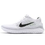 NIKE Women's Free RN Flyknit 2018 Running Shoes (8, White/Grey)