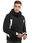 LURE URBAN Men Winter Wear Full Sleeves Stylish Hooded Quilted and Puffer Jacket Jet Black XXL