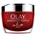 Olay Regenerist Whip Cream with SPF30 | Ultra Lightweight | Hydrated, Plump, Bouncy Skin | With Hyaluronic Acid, Niacinamide and Peptides | Normal, Oily, Dry, Combination Skin | 50g