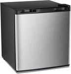 Antarctic Star Upright Freezer 1.1 Cu.ft, Compact Mini Freezer with Reversible Single Door, Temperature Control, Removable Shelves, Small freezer Stainless Steel for Dorms Home Office, Silver