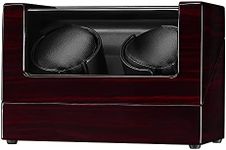 JQUEEN Double Watch Winder for 2 Watches, Automatic Watch Winding Box Storage Display Case with Quiet Japanese Mabuchi Motor