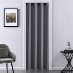 XTMYI Doorway Curtain Privacy,Portable Door Cover Curtain,Sound Proof Winter Summer Heat Blocking Insulated Thermal Grommet Blackout Curtains for Bedroom,80 Inch Length,Dark Grey