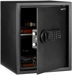 Amazon Basics Small Safe For Home, Steel Security, Electronic, Programmable Keypad Lock Box, 1.52 Cubic Feet, Black