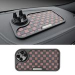 SARTE Car Dashboard Mat Anti-Slip Rubber Pad with Phone Holder Universal Non Slip Car Dashboard Sticky Adhesive Mat for Phones Sunglasses Keys(Black/Grey) Chess Design (Brown-Black Chess)