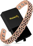 MagnetRX® Copper Magnetic Bracelets – Effective Pure Copper Bracelet for Men and Women – Copper Cuff Adjustable Magnetic Bracelet Bangles (Link Chain Inlay)