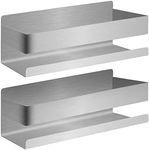 Joejis Shower Caddy No Drill - Strong 3M Self Adhesive No Drill Wall Mounted Shelf - Stainless Steel - Tidy Shampoo Gel Storage Basket - Shower Organiser (2 Pack Silver)