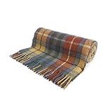 Highland Scottish Wool Blend Tartan Tweed Extra Warm Rug/Versatile Couch Cuddly Blanket for Bed Fluffy Microfibre Bed Throw Bedspread Comfy Super Soft for Adults Men & Women (Buchanan Ancient)