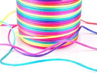 Angel Malone 10 Mtrs. X 2mm Premium Quality Kumihimo Rattail Satin Cord Jewellery Making - UK Seller (Rainbow)