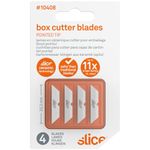 Slice 10408 Replacement Ceramic Blades (Pointed Tip) | Pack of 4 | Finger-Friendly, Dual-Sided Ceramic Safety Blades | Last Up to 11X Longer Than Traditional Blades