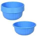 Kuber Industries Pack of 6 Bath/Washing Tub|Multipurpose With Unbreakable Plastic Material|Size 54 x 54 x 25 CM, Capicity 40 LTR (Blue)