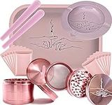 Rolling Tray Bundle Kit - Pink Rolling Tray, Ashtray, Four Piece Tobacco Grinder, Bags & Tubes, Smoking Accessories - Tobacco Accessories