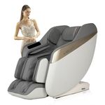 Lixo LI5222 Full Body Massage Chair| 4D Mechanism| SL-Track| 20 Auto Programs| Three Zero Gravity| Ambient LED Lighting | Voice Control |Dual Heating|Full Body Airbags|Foot Rollers - White & Grey