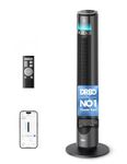 DREO Smart 10m/s Outdoor Tower Fan, 20dB Quiet DC Motor for Bedroom, 12 Speeds 4 Modes Standing Fan, 150° Customizable Oscillating, Weather Resistant, Misting Fan 711AS