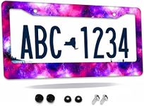 License Plate Frame Purple Lightning Car Cover Tag Holder Frames for Women Metal Aluminum Rustproof License Plate Cover for Standard Us Canada License Plate Holder 12" x 6"