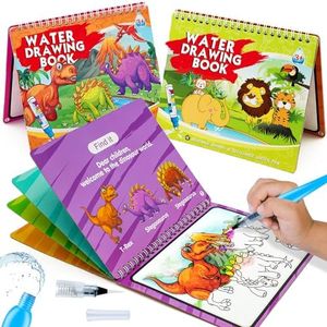 hapray Magic Water Paint Coloring Books for Toddler, Art Toys Age 2-4, Educational Learning Doodle Toy, Gifts for Girl Boy 3 2 1+ Year (Dinosaur Animal 2 Pack)