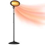 DONYER POWER Electric Quartz Garden Patio Heater Waterproof Outdoor Free Standing 1500W