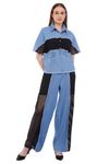 HIGH BUY Three Piece Denim Quirky Korean co ords for women - Stylish Western Outfit for womens co ord set (IN, Alpha, L, Regular, Black & Blue)