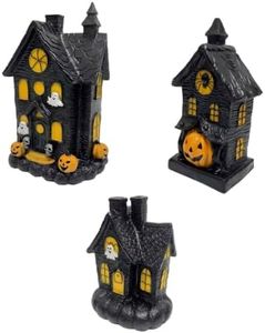 Haunted Hill Farm 3-Piece Spooky Lighted LED Haunted House Set