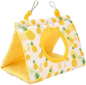 BAOFUYA Mascota p�ájaro Hamaca Invierno cálido pájaro Cama Felpa Mascota Cueva Hamaca Juguete Amarillo piña patrón Loro casa Cama para Periquito cacatúa cacatúa agapornis Piña Amarilla
