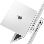 TWOLSKOO for M3 MacBook Pro 14 inch Case 2024 2023 2021 A2918 A2992 M2 A2779 M1 A2442 Pro Max, Sturdy & Durable Protective & Ultra Thin Armor Plastic Hard Shell Cover with Type C Adapter, Matte Clear