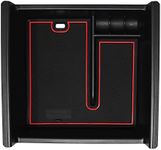 CupHolderHero fits Toyota 4Runner Accessories 2010-2022 Premium Custom Interior Anti Dust Center Console Organizer Tray with Liner Mats, 2-pc Set (Red Trim)