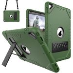 KepaiTok Case for iPad 9th/ 8th/ 7th Generation 10.2 inch (2021/2020/2019),Cases with 2 Angles Kickstand Built-in Stand for Kids,Heavy Duty Shockproof Rugged Protective Case Cover(Army Green+Black)