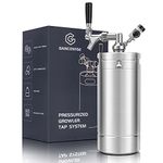 Gancowise 128OZ Mini Keg Growler, Pressurized Home Dispenser System with Self-Closing Design Faucet Keeps Carbonation and Fresh for Homebrew, Craft and Draft Beer