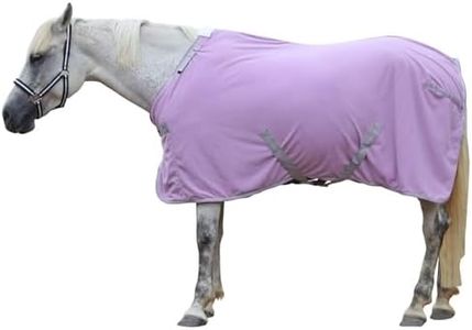 LEAFOREST Horse Fleece Blanket Polar Fleece Cooler Liner Soft Exercise Blankets for Horses Moisture Wicking Sheet in The Barn, Stable, Stall, Pasture, Paddock Purple 84 inches