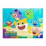 Baby Shark Bathtime 12 Piece Foam Puzzle Kids Bath Tiles Game