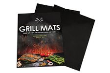 Grill Gods Grill Mat, Premium PTFE Non-Stick Grill Mats - Set of 2, 15.75 x 13 Inches, Black, Rectangular, Reusable & Dishwasher Safe