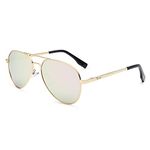Pro Acme Small Sunglasses Small Face Polarized Pilot Sunglasses for Men and Women (Gold Frame | Pink Mirrored Lens)