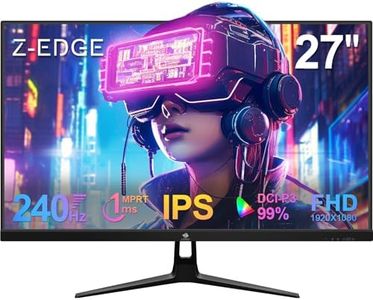 Z-Edge 27'' Gaming Monitor 240Hz IPS Panel, 1ms MPRT, FreeSync, FHD(1920x1080) LED Monitor, 400cd/m² Brightness, Ultra-Thin Bezel, 2× HDMI2.0 & 2× DP1.4, VESA Mountable 100*100mm (HDMI Cable Included)