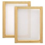 CMR 2 Pieces 10X12 Inch Wooden Screen Printing Frame with Attached 110 White Mesh