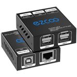 USB Extender Over cat5e/6 165ft 50m with 4-Port USB2.0 HUB - USB Over Cat6 Ethernet RJ45, USB2.0 Extension Plug and Play,Two Webcam Work Sync,for Windows,MacOS,Android,Linux,1.5m USB Cable,EX50-USB