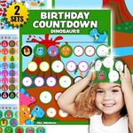 Mini Milestones Potty Training Chart - Teeth Brushing - Sticker Behavior Reward Chart for Toddlers by Lil ADVENTS - Activity Board, Motivation Stickers, Badges, Kids Crown - Set of 2 - Dinosaurs