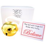 A GIFT BOXED Christmas 'Believe' Bell, Gold Polar Express Jingle bell Believe Charm Santa Christmas Eve Box Stocking Filler. Kids Christmas fun