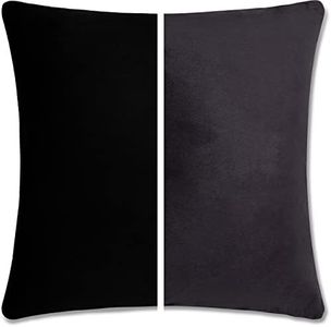 26" x 26" Throw Pillow - Stable Black: 2 PCS / 4 Sided. Luxurious Premium Down Feather Fill w/Reversible Cover Microsuede/Microplush Fabric. Forever Fluffy, Beautiful & Supportive. Soft & Comfy.