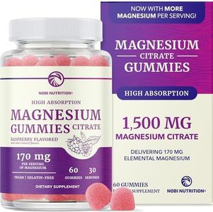 Magnesium Citrate Gummies | Extra Strength for Calm, Relaxation & Digestion | High Absorption Magnesium Gummies for Adults | Vegan, Non-GMO | Raspberry Flavor Mag Gummy | 60 Ct, 1 Month Supply