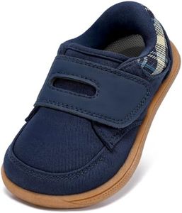 Toddler Wide Toe Box Shoes Barefoot Shoe Boys Kids Walking Boy Sneakers Non-Slip Lightweight Comfortable First Walking Tennis Outdoor Activities Navy Toddler Size 4