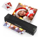 Crenova A4 Laminator, Thermal Laminator Machine for Hot and Cold Settings with 10 Laminating Pouches No Bubbles for School Home Use (Black)