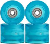 NONMON Cruiser Skateboard Longboard Wheels 60mm 78A with ABEC 9 Bearings, 4Pcs LED Light Up Glow Soft Replacement Wheels Set for Night Skating Fishboard Pennyboard Snakeboard - Blue