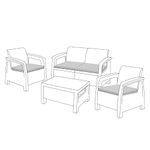Gardenista Outdoor Seat Cushion Pads for Rattan Furniture | Garden Furniture Cushions for Keter Corfu Chairs | Water Resistant Patio Furniture Chair Padding | Soft & Durable | 4 Piece (Grey)