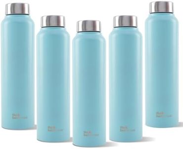 The Better Home Stainless Steel Water Bottle 1 Litre | Leak Proof, Durable & Rust Proof | Non-Toxic & BPA Free Steel Bottles 1+ Litre | Eco Friendly Stainless Steel Water Bottle (Pack of 5)